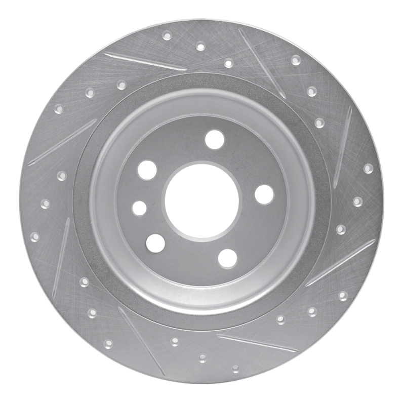 Volvo V60 Cross Country Brake Rotor (1) - Rear Left - R1 Concepts - Drilled & Slotted - Silver - `07-`18